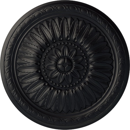 Temple Ceiling Medallion (Fits Canopies up to 9 1/4"), Hand-Painted Steel Gray, 24"OD x 1 5/8"P